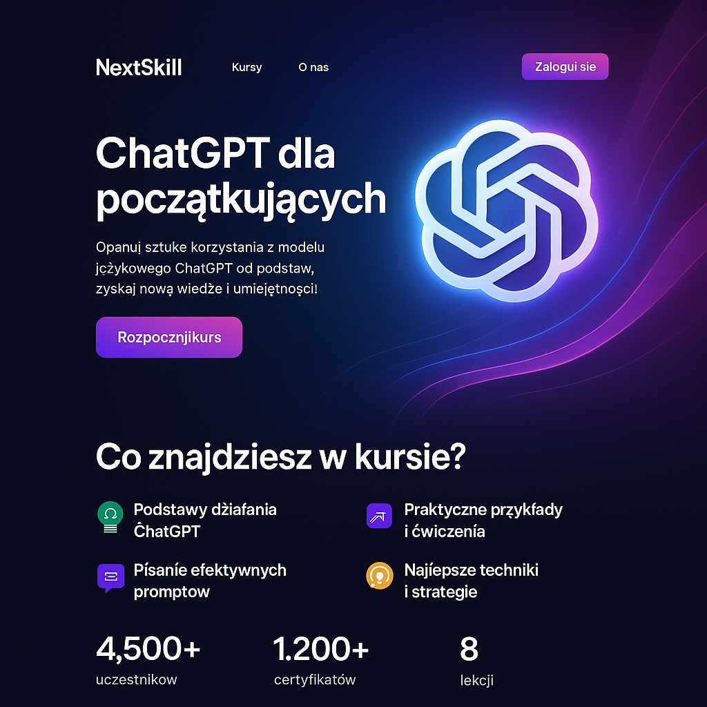 Obrazek kursu ChatGPT dla początkujących